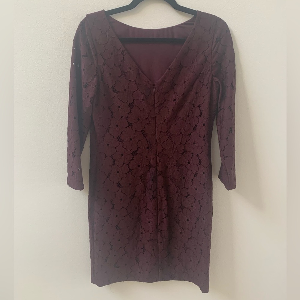 SZ 6 Diane Von Furstenberg Burgundy Dress - Picture 5 of 11